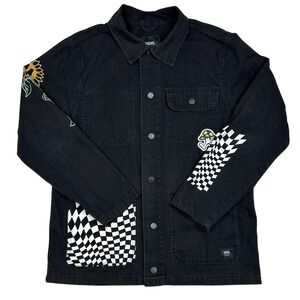 Vans Chore Coat Jacket Black‎ Sunflower Checkerboard Skateboarding Mens